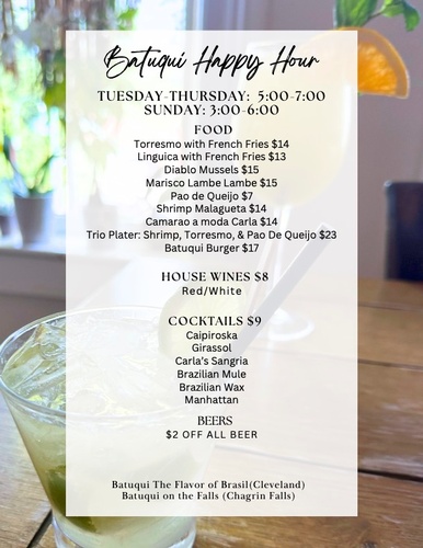 Batuqui Happy Hour Menu