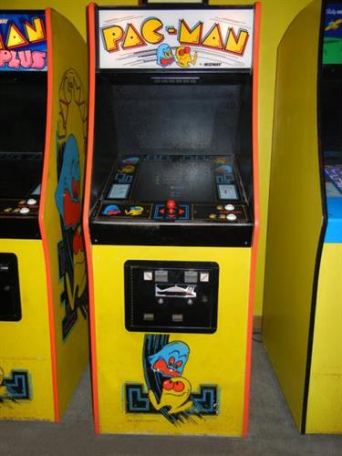 The Pac-Man machine that the world's first perfect score was achieved on.
