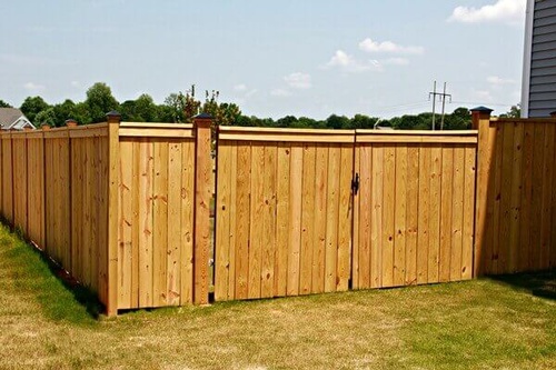 6ft Stockade Wood Fence with Custom Double Gate