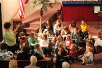 A children's message time on Sunday morning