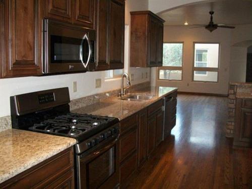 Granite counters with an open kitchen design