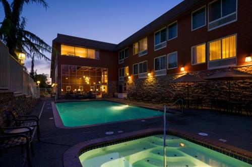 Our outdoor heated pool and hot tub are open year-round