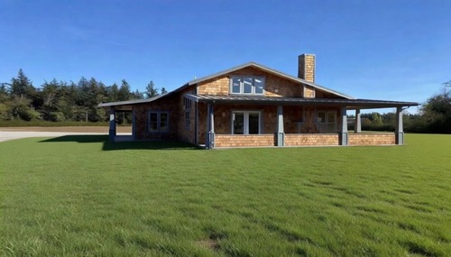 Craftsman-style custom home with cedar siding, covered porch, and expansive property built by Dihedral Builders in Washington.