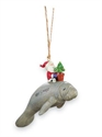 Picture of Santa w/ manatee Christmas ornament