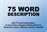 Picture of 75 WORD DESCRIPTION (75 WORD DESCRIPTION)