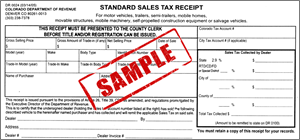 Picture of 36 DR-0024 STANDARD SALES TAX RECEIPT (SINGLES) 03/14/05 *SIGN IN FOR MEMBER PRICE $6.00*