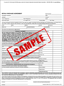 Picture of 34 RETAIL PURCHASE AGREEMENTS (BUYERS ORDER) CO-130 