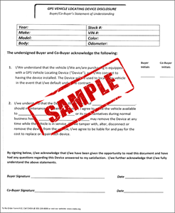 Picture of 62 GPS Vehicle Locating Device Disclosure