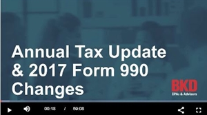 Picture of Annual Tax Update & 2017 Form 990 Changes