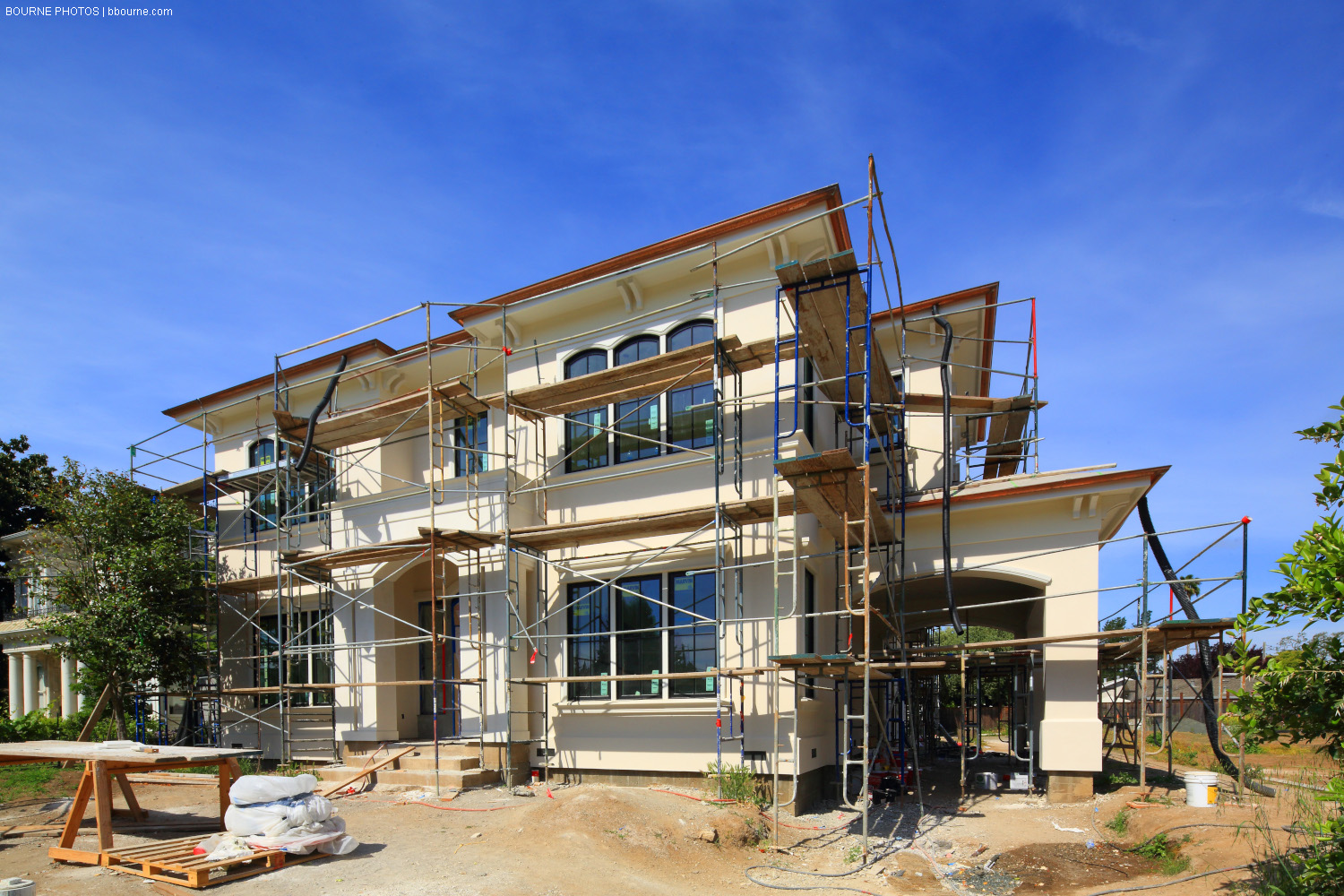 two story residential home under construction.