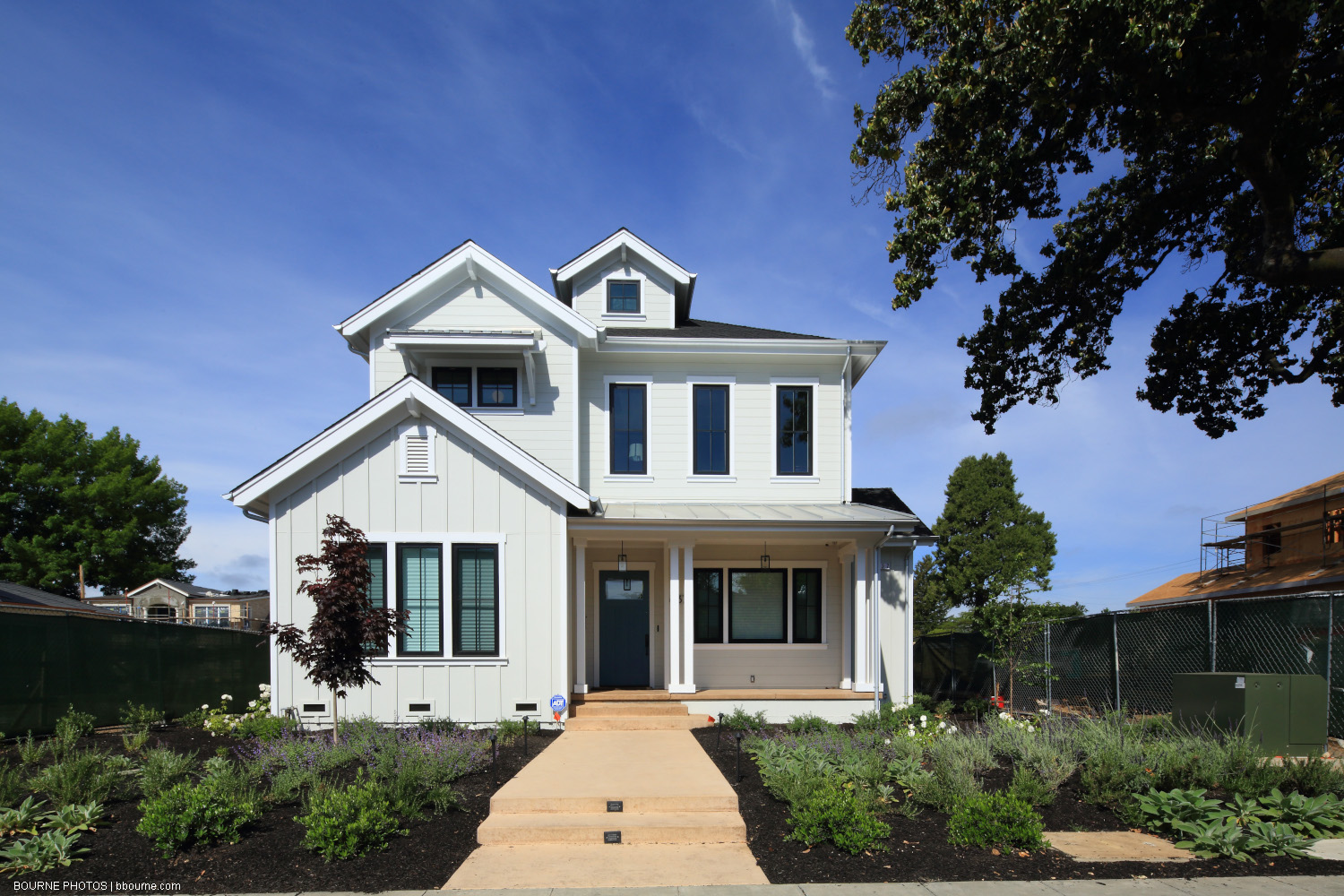 facade of a completed two story residential home.