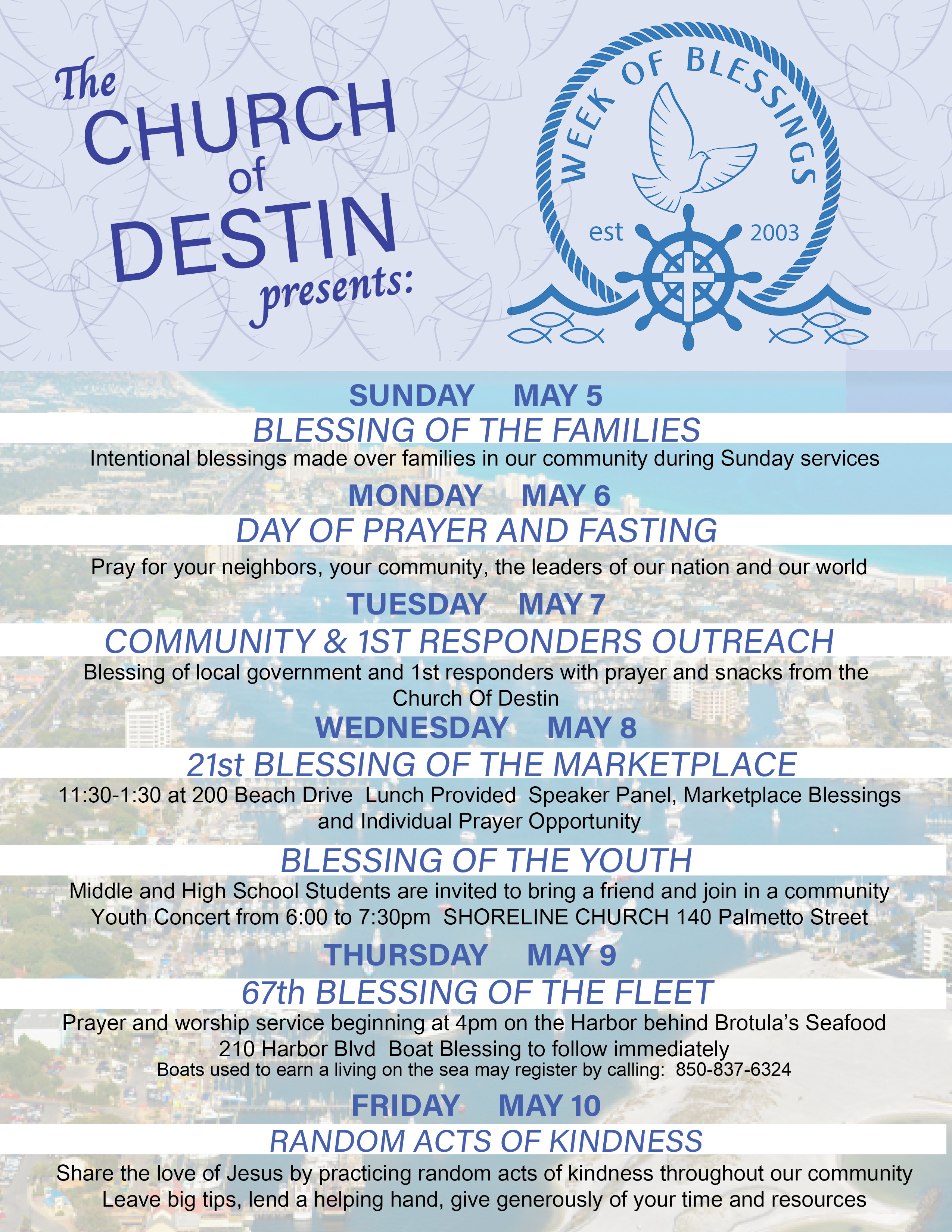 Destin's Week of Blessings 2024